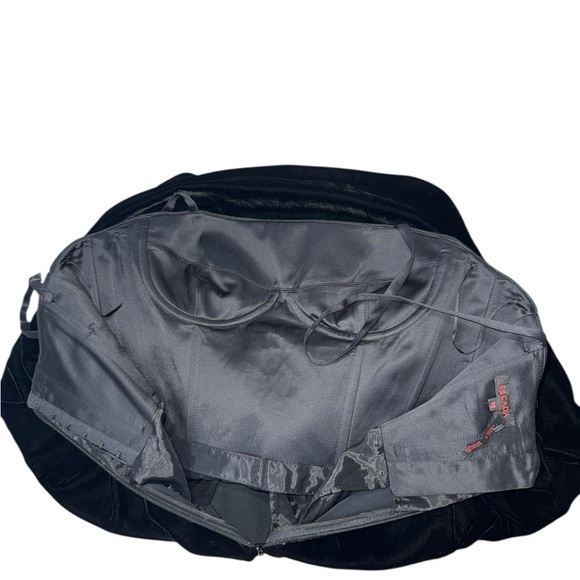 Escada Black Velvet Elegant Cocktail Ruched Maxi Dress Sz 36 - Picture 6 of 14